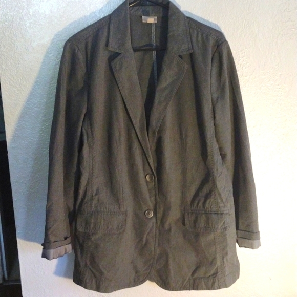 Gray J Jill Cotton Button up Blazer/Jacket L - Picture 1 of 6